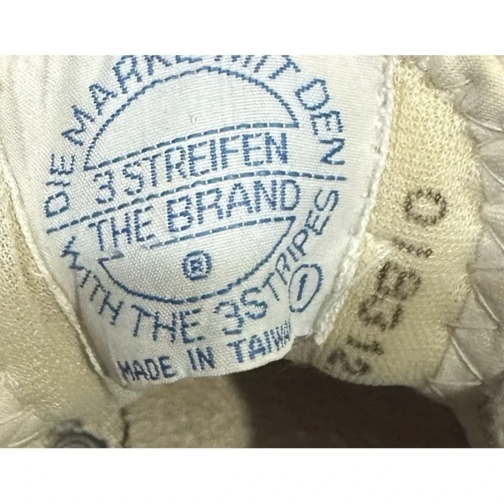 Vintage Adidas Shoes Mens 8.5 White Ivory Tennis Court Canvas Sneaker Taiwan 70s